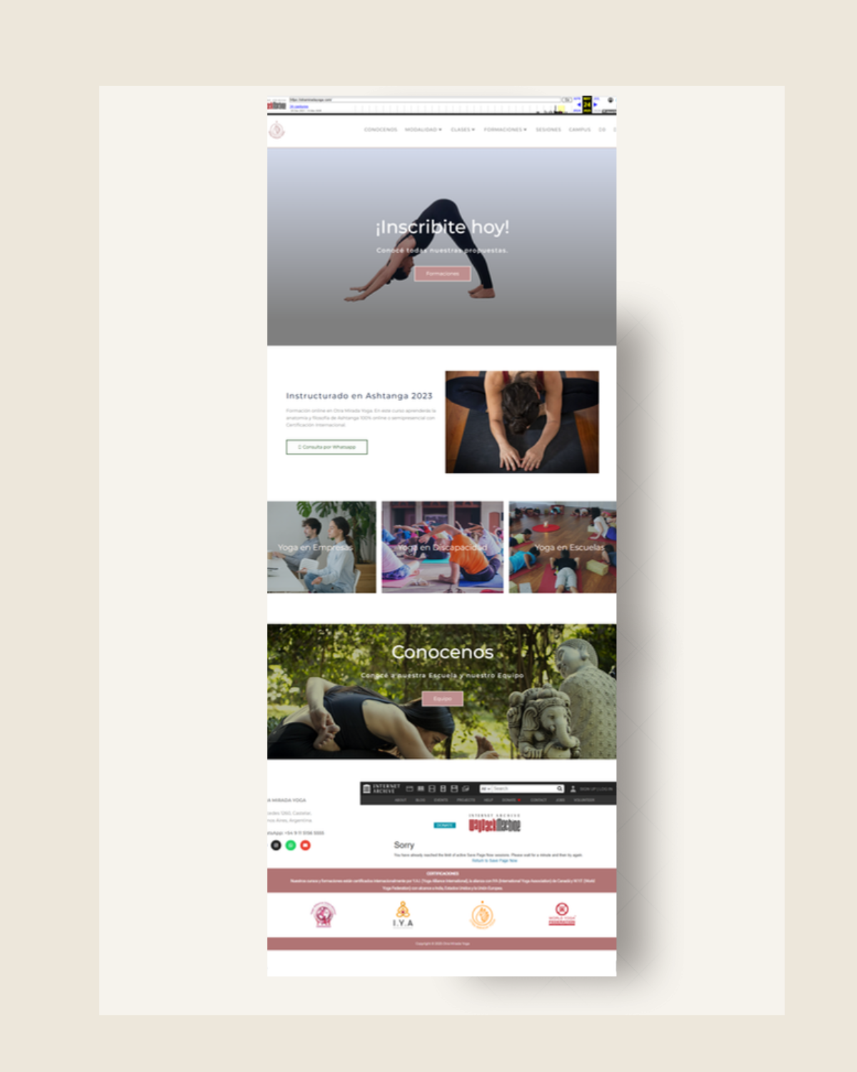 Otra Mirada Yoga — diseño antes