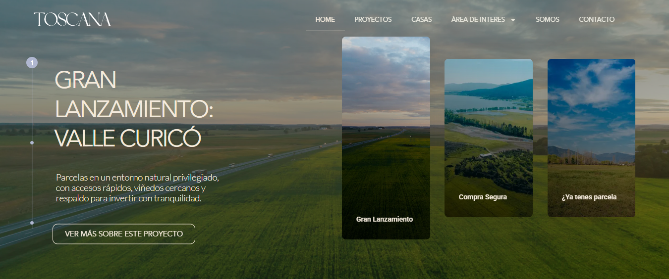 Toscana — Hero landing